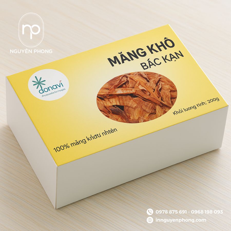 In hộp giấy đựng măng khô đẹp